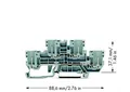 Produktbild: WAGO 870-151 Basisklemme 5mm Zugfeder, Steck-Klemm Belegung: L, L Grau 50St.