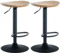 Produktbild: CLP 2er Set Barhocker Skelde mit Fußstütze, höhenverstellbar und 360° drehbar,natur