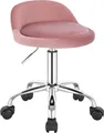 Produktbild: WOLTU Bürohocker mit Rollen, Drehhocker höhenverstellbar, Rollrocker mit niedriger Rückenlehne, Arbeitshocker Rosa, Sitzhöhe 43-54,5 cm