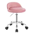 Produktbild: WOLTU Hocker Schminktisch, Bürohocker mit Rollen, Schminktisch Stuhl höhenverstellbar, Drehstuhl für Ankleidezimmer, Schlafzimmer, Samt, Rosa