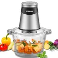 Produktbild: Zerkleinerer elektrisch extra stark Multizerkleinerer Blitzhacker 500W 1,8L elektrischer Universalzerkleinerer mit Glasbehälter Universal-Küchenmaschine Mixer für Babykost Nüsse Gemüse Obst Fleisch