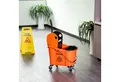Produktbild: HOMCOM Putzeimer Reinigungswagen 36 Liter Fahreimer, (Wischwagen mit Auswringvorrichtung, 1-tlg., Orange), 54 x 41 x 91,5 cm