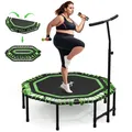 Produktbild: Jumping Fitness Trampolin mit Griff Gummiseilfederung Leise Klappbar Indoor
