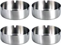 Produktbild: 4 Stücke Edelstahl Aschenbecher 10cm Durchmesser Windschutz Aschenbecher Mode...