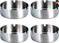 Produktbild: 4 Stücke Edelstahl Aschenbecher 10cm Durchmesser Windschutz Aschenbecher