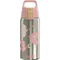 Produktbild: Sigg - Isolierte Trinkflasche Kinder - Shield Therm One Fly Away - Kohlensäuregeeignet - Auslaufsicher - Spülmaschinenfest - BPA-frei - 90% recycelter Edelstahl - Brushed & Pink mit Vögeln - 0,5L