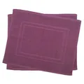 Produktbild: Julie Julsen 2er Pack 50 x 40 cm Badvorleger in Premium Qualität 900 gm2 in aktuellen Farben und 4 Größen aus Baumwolle Badematte Badteppich Duschvorleger Design Doppel Rahmen Lila