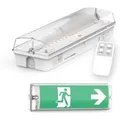 Produktbild: ENOVALITE LED Fluchtwegleuchte Notleuchte 3h Notsromakku TEST Funktion IP65 Notbeleuchtung Wandmontage Fernbedienung
