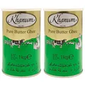 Produktbild: Khanum - Pure Butter Ghee - Bestes Butterfett zum Braten und Kochen im 2er Set à 1 kg Dose