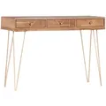 Produktbild: Landscape Konsolentisch, Gold, Hellbraun, Metall, Mangoholz, massiv, 3 Schubladen, Haarnadel, 43x82x115 cm, Holzmöbel, Holztische, Konsolentische Holz