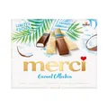Produktbild: merci Finest Selection Coconut Collection, Kokos-Schokopralinen - 1 x 250 g | Gefüllte Pralinen in 4 Sorten mit Kokos & Schokolade, erlesene Schokoladen-Spezialitäten, Limited Edition