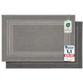 Produktbild: Komfortec 2er Badvorleger aus 100% Baumwolle, 600 GSM, Duschvorleger, Waschbar, Badteppich, Saugfähig, Frottee, 50x70 cm, Anthrazit Grau/Hellgrau