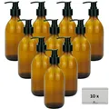 Produktbild: 10 Seifenspender 250 ml Glas braune Pumpspender für Spüle Creme Shampoo Seife