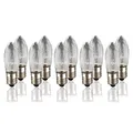 Produktbild: hellum Ersatz-Kerzen für Schwibbogen, 10 Stück 8V 3W Riffelkerze für Weihnachtsbaum Kerzen Lichterketten innen mit 30 Brennstellen, Birnen für Lichterbogen E10/ 8V/ 3W/ 22 Lumen 950021