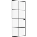 Produktbild: vidaXL Innentür Schwarz 83x201,5 cm Hartglas und Aluminium Schlank 153663