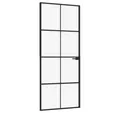 Produktbild: vidaXL Zimmertür, Innentür Schwarz 83x201,5 cm Hartglas & Aluminium Schlank