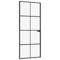 Produktbild: Innentür Schwarz 83x201,5 Cm Hartglas & Aluminium Schlank Zimmertür Glastür Glas