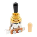 Produktbild: Musiclily Metrisch Gitarre 3-Wege Toggle Switch Tonabnehmer Schalter LP Pickup Schalter für Les Paul Style E-Gitarre, Gold Top mit Crème Knopf