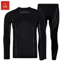 Produktbild: SNOCKS Thermounterhemd Thermounterwäsche mit Daumenloch für Herren (1-St) perfekt für Wintersportaktivitäten, atmungsaktiv und wärmeisolierend schwarz S