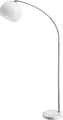 Produktbild: MONZANA® Bogenlampe Marmor 190-210 cm Höhenverstellbar Fußschalter Schwenkbar E27 Edelstahl 40W Wohnzimmer Schlafzimmer Stehlampe Standleuchte Weiß