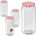 Produktbild: Wellgro Vorratsglas Einmachgläser mit Schraubdeckel TO 82, rot kariert, (12-tlg) 1045 ml
