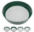 Produktbild: Sterico Gartensieb in verschiedenen Maschengrößen | Rundsieb 33cm Ø | Erdsieb für Saatgut, Erde, Kompost, Steine, Unkraut, Schotter | Stapelbar | Sehr robust | Rostgeschützt (6mm)