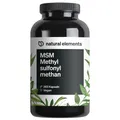 Produktbild: natural elements MSM Kapseln – 365 Kapseln – 1600mg Methylsulfonylmethan (MSM) Pulver pro Tagesdosis