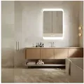 Produktbild: HOKO Badspiegel mit beleuchtung+Uhr+Antifog, 50x70/60x80/100*60 cm badezimmerspiegel (mit licht, Warmweiß - Kaltweiß - Neutral. Licht mit Touch Schalter und mit Wandschalter einschaltbar. Memory-Funktion.IP44, 5mm HD Glass) 60 cm x 80 cm