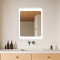 Produktbild: HOKO LED Badspiegel 60x80 cm Duisburg + ANTIBESCHLAG SPIEGELHEIZUNG + DIGITAL Uhr. Spiegel fürs Bad mit Touch Schalter + LED Licht Wechsel-Warmweiß-Kaltweiß-Neutral
