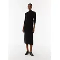 Produktbild: comma Midikleid Kleid Antalliertes Strickkleid mit Turtleneck und seitlichen Schlitzen schwarz 44 EU