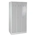 Produktbild: ADB Umkleideschrank, Metall Kleider-Spind, Garderobenschrank, Spint, 3-türig, Lichtgrau, 1775x890x500 mm, Schließfach-Schrank, Hergestellt in der EU