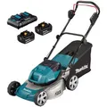 Produktbild: Makita Rasenmäher DLM463PT2, Akku, 2x18V / 5Ah, mit 2 Akkus, Ladegerät und Fangkorb 60L