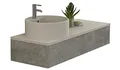 Produktbild: Jet-Line® | Badmöbel Set | Waschtisch | Biel Betonoptik grau | Modern | Waschbecken | Unterschrank hängend mit Waschbecken | Badezimmermöbel | Betonoptik