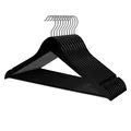 Produktbild: VonBueren 10 x Kleiderbügel Holz schwarz | 44,5 x 22 cm je Bügel / Holzbügel | H