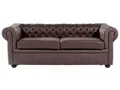 Produktbild: Klassisches Sofa in englischem Stil Echtleder braun Chesterfield
