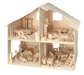 Produktbild: Pebaro 3D-Puzzle Holzbausatz Puppenhaus mit Möbeln, 880, 252 Puzzleteile