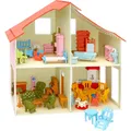 Produktbild: PEBARO Holzbausatz Puppenhaus mit Möbeln