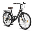 Produktbild: Chillaxx Bike Strada Premium City Bike in 26 und 28 Zoll - Fahrrad für Mädchen, Jungen, Herren und Damen - 21 Gang-Schaltung - Hollandfahrrad Citybike (26 Zoll, Schwarz-Braun V-Bremse)
