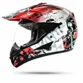 Produktbild: ATO-Helme GS War Rot Crosshelm mit Visier für Quad ATV Enduro Motorradhelm ECE 2205 Größe: S 55-56cm