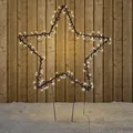 Produktbild: XXL LED Weihnachtsstern | zum stecken | Weihnachtsbeleuchtung | Gartenstecker | warmweiß | 140 LED's mit 6/18Std Timer, zu- oder abschaltbar