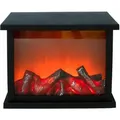 Produktbild: Led Kamin Laterne Mit Timer - 27 X 21 Cm - Künstliches Kamin Feuer Mit Tanzenden Flammen