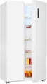 Produktbild: Exquisit SBS46-040E Stand Side-by-Side Kombination, 91 cm breit, 442 L, NoFrost, LED Beleuchtung, Temperaturregelung, Umluftventilator, Schnellkühlen und Schnellgefrieren, weiß