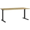 Produktbild: Germania Schreibtisch, Schwarz, Eiche, Metall, Holzwerkstoff, rechteckig, C-Form, 160x70x80 cm, höhenverstellbar, Arbeitszimmer, Schreibtische, Bürotische