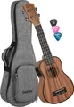 Produktbild: B-WARE Cascha Premium Sopran Mahagoni Ukulele Set Tonabnehmer Gigbag 3x Plektren