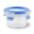 Produktbild: EMSA Clip & Close Frischhaltedose, rund, 0,15 L, Aufbewahrungsbox, 100 Prozent dicht, spülmaschinen-, gefrier-, mikrowellenfest, Transparent, Blau, Made in Germany, 508550