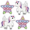Produktbild: Kleine Mädchen Kinder Ohrringe Ohrstecker echt 925 Sterling Silber Einhorn Pferde Sterne (K753+K200o)