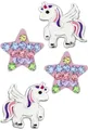Produktbild: Limana Ohrstecker-Set Ohrringe echt 925 Silber Pferde Sterne Einhorn Kinderschmuck, Zirkonia Kristalle