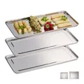 Produktbild: Servierplatte Edelstahlplatte Metalltablett Fleischplatte Anrichteplatte 3er Set