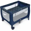 Produktbild: COSTWAY 2 in 1 Reisebett & Laufstall klappbar, 120 x 60cm Kinderbett, 2 Ebenen Babybett mit Matratze und Tragetasche Blau
