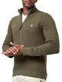 Produktbild: Indicode Herren Bermie Sweatjacke mit Stehkragen | Cardigan Herrenjacke Sweater Männer Army, S